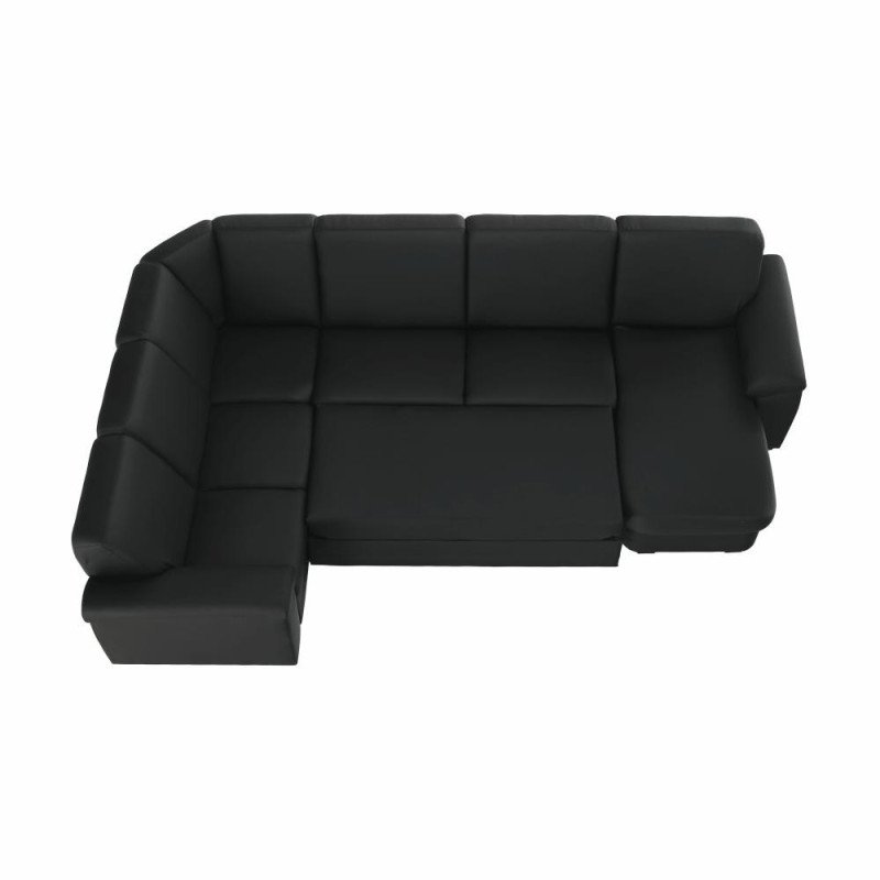 Kondela Sedacia súprava v tvare U, ekokoža čierna, pravá, BITER U