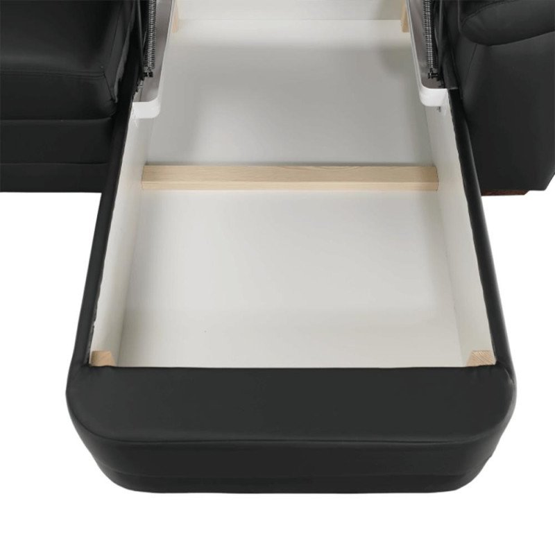 Kondela Sedacia súprava v tvare U, ekokoža čierna, pravá, BITER U