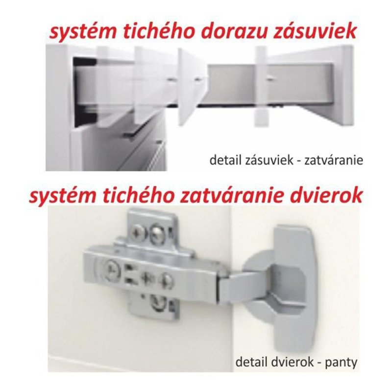 Kondela Dolná skrinka D 60, vysoký biely lesk, LINE