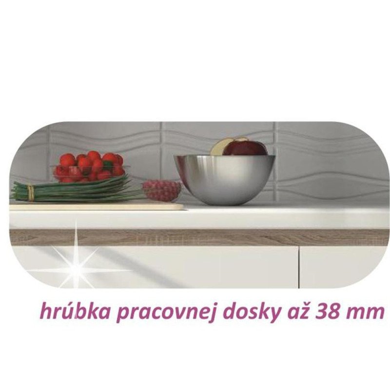 Kondela Dolná skrinka D 40, vysoký biely lesk/dub sonoma, LINE