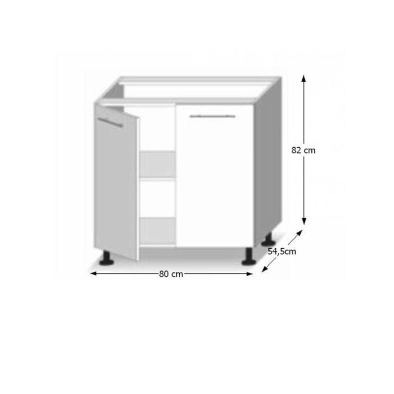 Kondela Dolná skrinka D 80, dub sonoma/biela , LINE