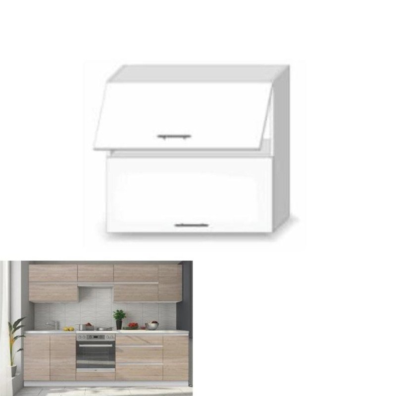 Kondela Horná skrinka G 80 U, dub sonoma/biela , LINE