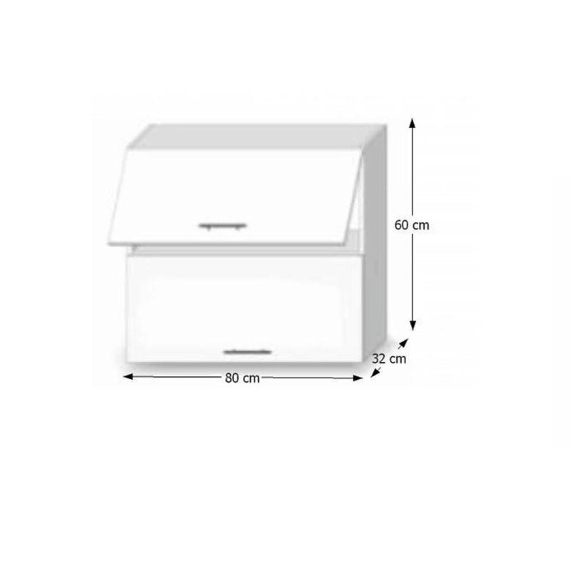 Kondela Horná skrinka G 80 U, dub sonoma/biela , LINE