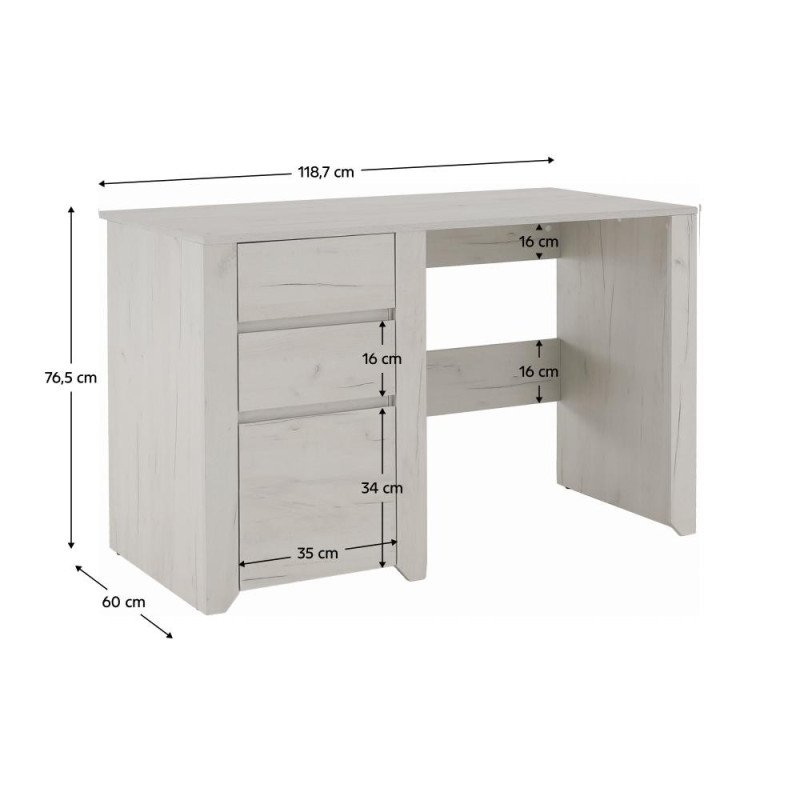 Kondela PC stôl typ 80, biela craft, ANGEL