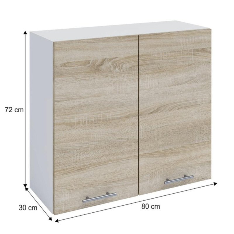 Kondela Horná skrinka, dub sonoma/biela, FABIANA W - 80