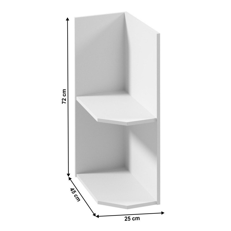 Kondela Spodná rohová skrinka, biela, ľavá, ROYAL D25PZ