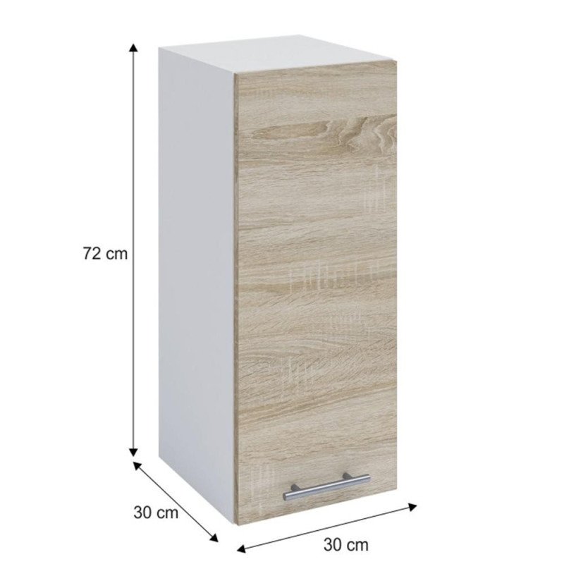 Kondela Horná skrinka, dub sonoma/biela, FABIANA W - 30