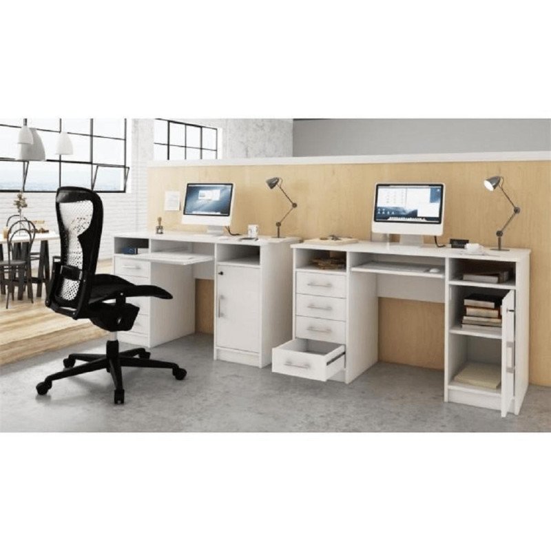 Kondela PC stôl, biela, B9 NEW