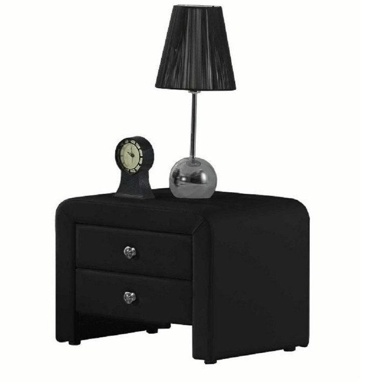 Kondela Nočný stolík, ekokoža, čierna, WILSON Kondela Nočný stolík, ekokoža, čierna, WILSON
