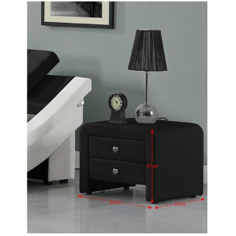 Kondela Nočný stolík, ekokoža, čierna, WILSON Kondela Nočný stolík, ekokoža, čierna, WILSON