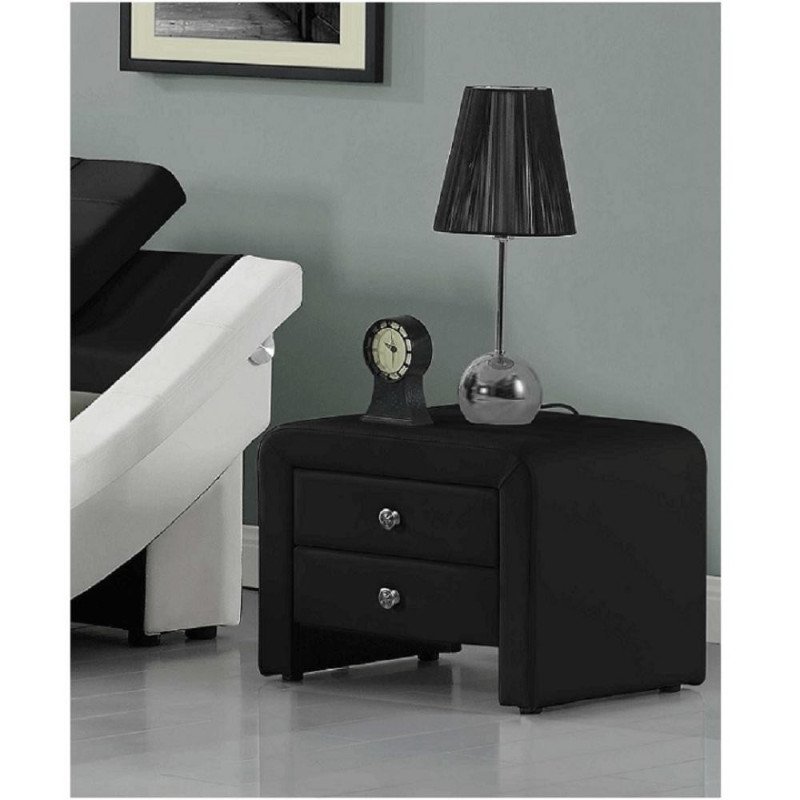 Kondela Nočný stolík, ekokoža, čierna, WILSON Kondela Nočný stolík, ekokoža, čierna, WILSON