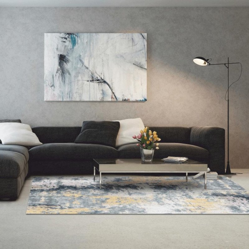 Kondela Koberec, modrá/sivá/žltá, 80x200, MARION TYP 1