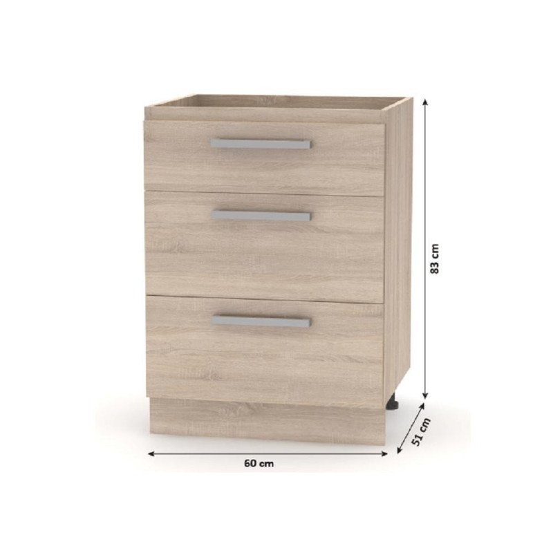 Kondela Kuchynská linka 2,4 m, dub sonoma, NOVA PLUS