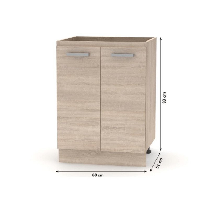 Kondela Spodná skrinka 60 2DV, dub sonoma, NOVA PLUS NOPL-057-0S