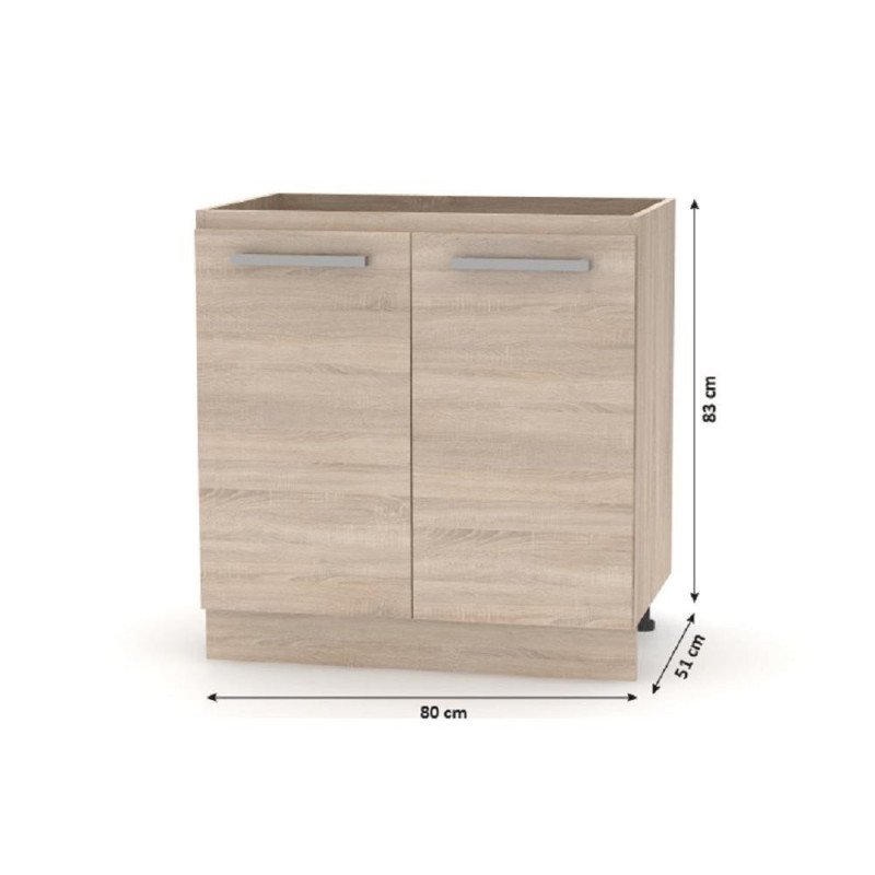 Kondela Spodná skrinka 80  2 DV, dub sonoma, NOVA PLUS NOPL-060-0S