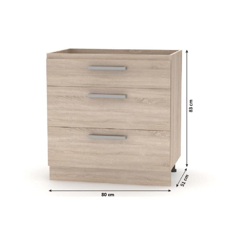Kondela Spodná skrinka 80, dub sonoma, NOVA PLUS NOPL-064-0S