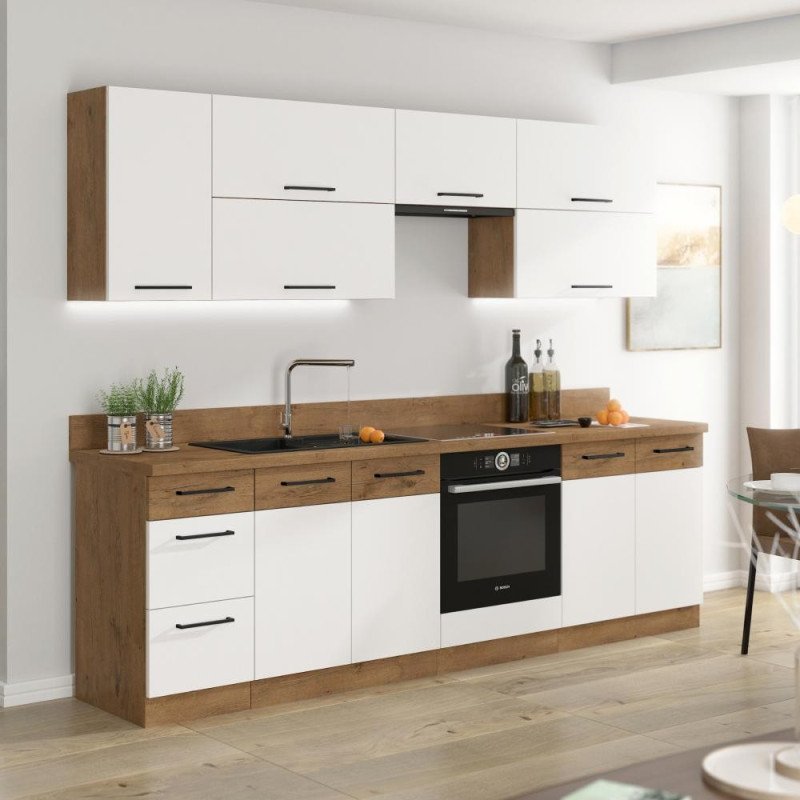 Kondela Dvierka na vstavanú umývačku riadu, dub lancelot/biela extra vysoký lesk HG, VEGA ZM 570x446