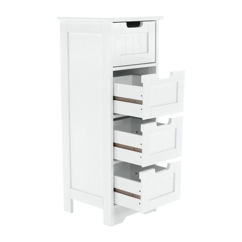 Kondela 4-šuplíková komoda, biela, ATENE TYP 7