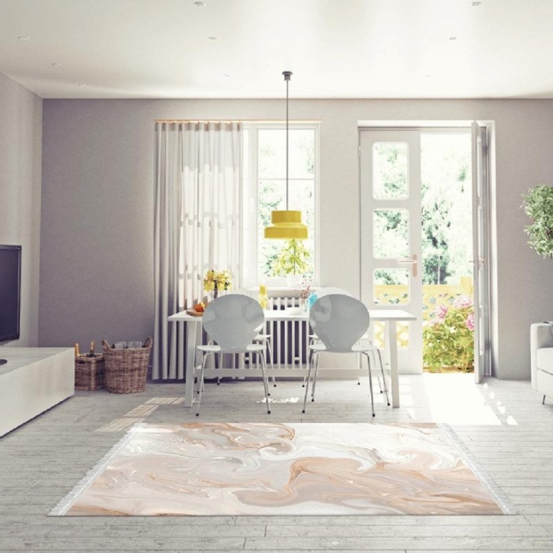 Kondela Koberec, béžová/krémová/biela/vzor, 120x180, RENOX TYP 2