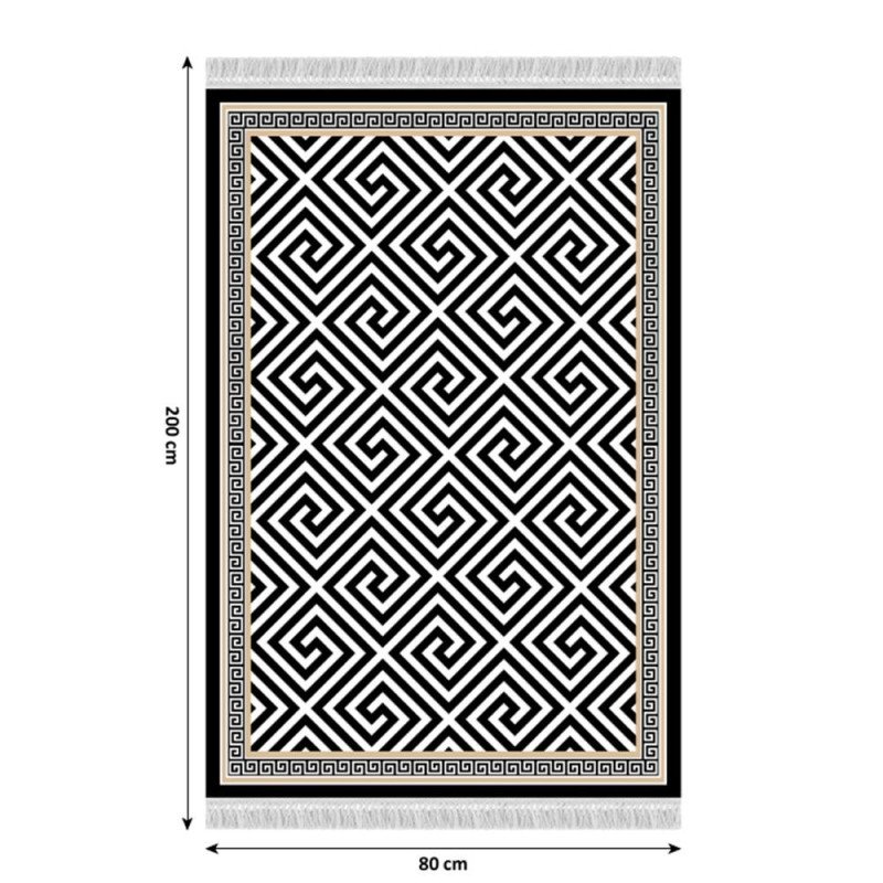 Kondela Koberec, čierno-biely vzor, 80x200, MOTIVE
