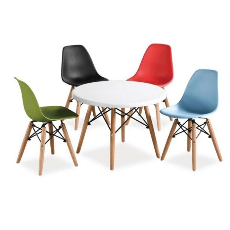 Kondela Jedálenský stôl,  biela/buk, priemer 60 cm, GAMIN NEW 60