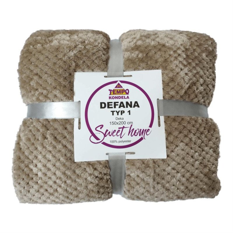 Kondela Obojstranná deka, svetlohnedá, 150x200, DEFANA TYP 1