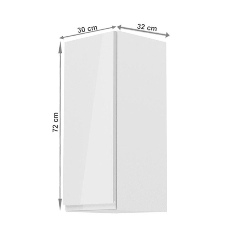 Kondela Horná skrinka, biela/biely extra vysoký lesk, ľavá, AURORA G30