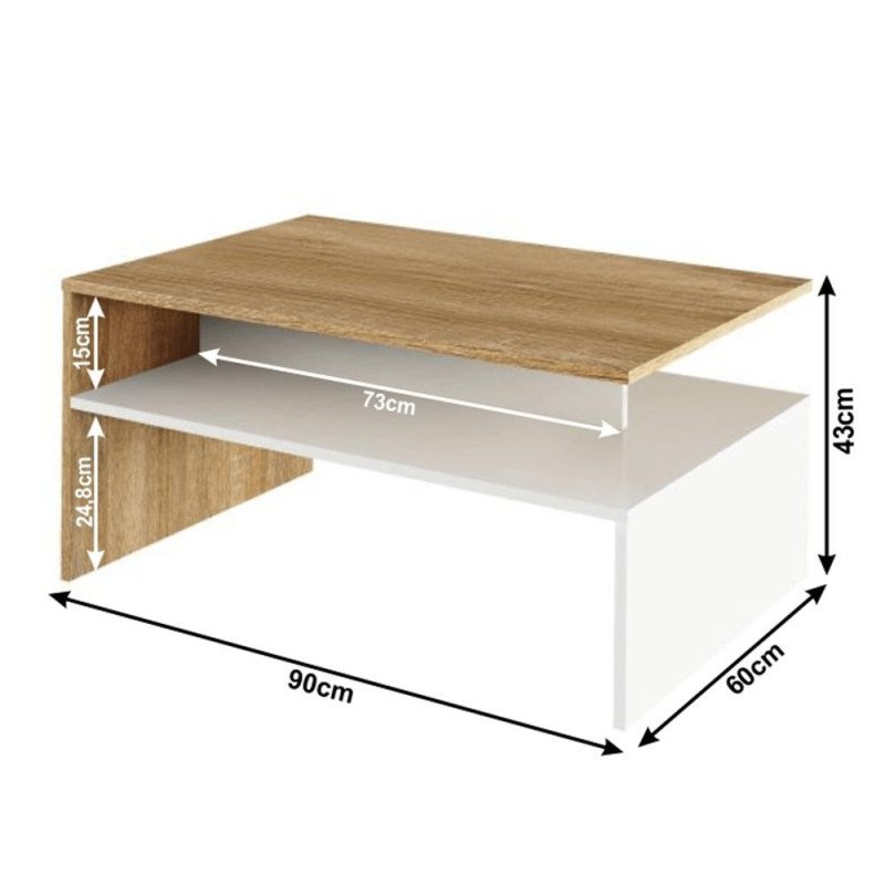 Kondela Konferenčný stolík, dub sonoma/biely, DAMOLI