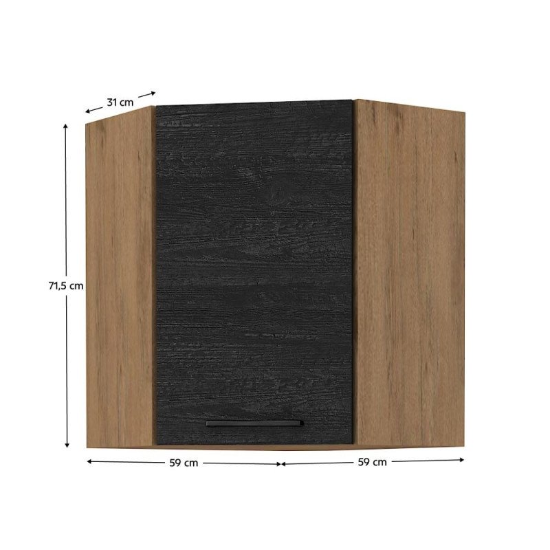 Kondela Horná skrinka, dub lancelot/sivá matná, VEGA 58x58 GN-72 1F