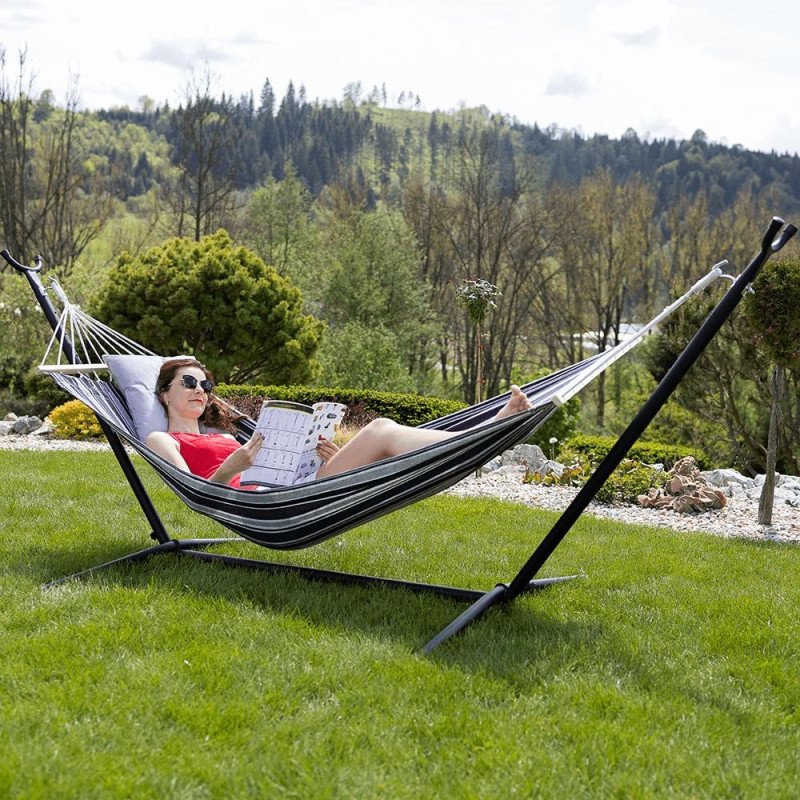 Kondela Hojdacia sieť, sivá/biela, EVANA NEW - single