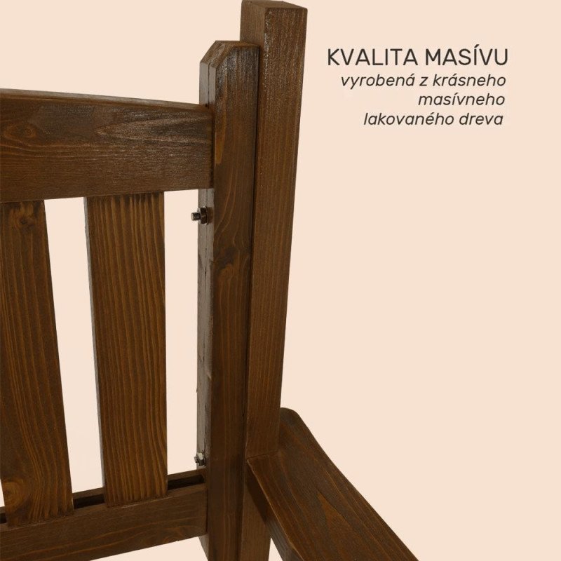 Kondela Záhradná lavička, hnedá, 123,5 cm, DILKA