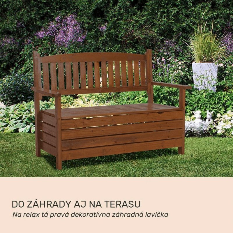Kondela Záhradná lavička, hnedá, 123,5 cm, DILKA