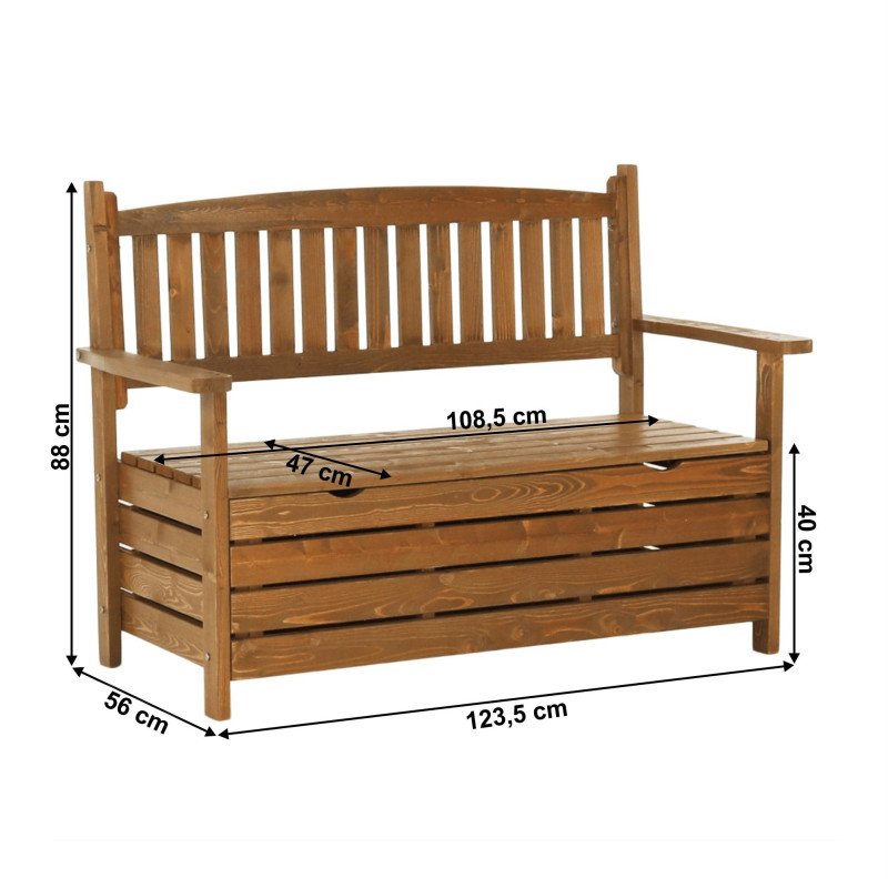 Kondela Záhradná lavička, hnedá, 123,5 cm, DILKA