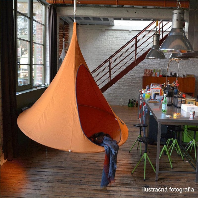 Kondela Závesné hojdacie kreslo, zelená, KLORIN NEW KIDS CACOON HAMMOCK