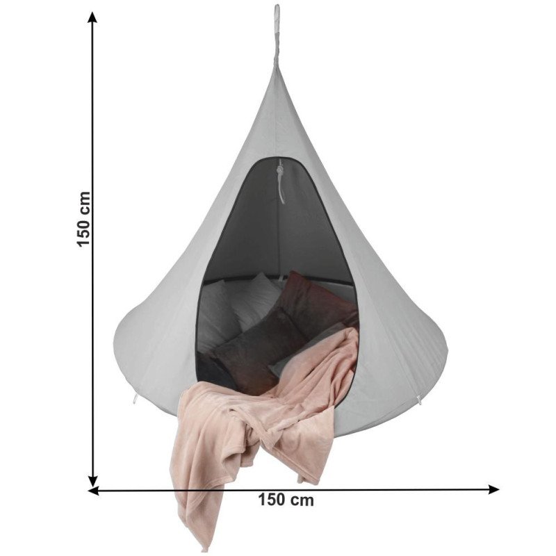 Kondela Závesné hojdacie kreslo, svetlosivá, KLORIN NEW KLASIK CACOON HAMMOCK