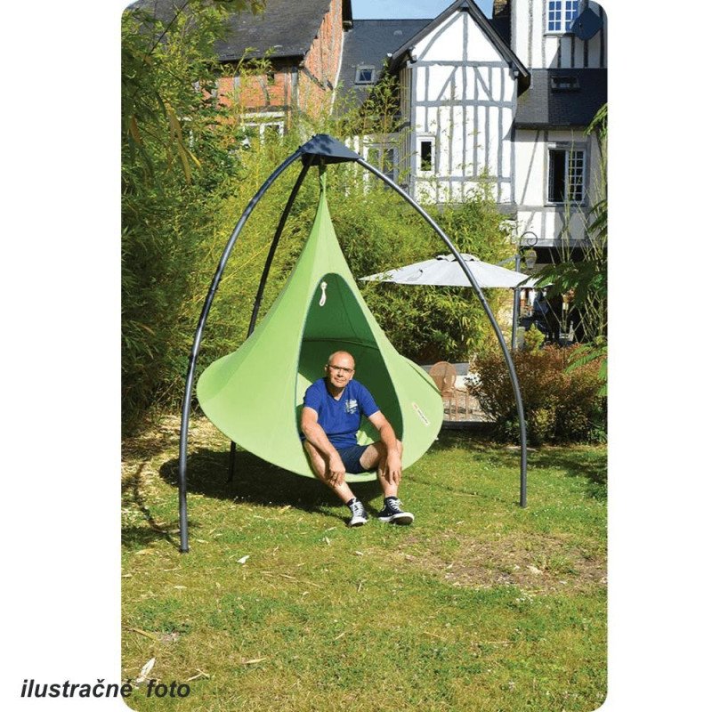 Kondela Závesné hojdacie kreslo, zelená, KLORIN NEW KLASIK CACOON HAMMOCK