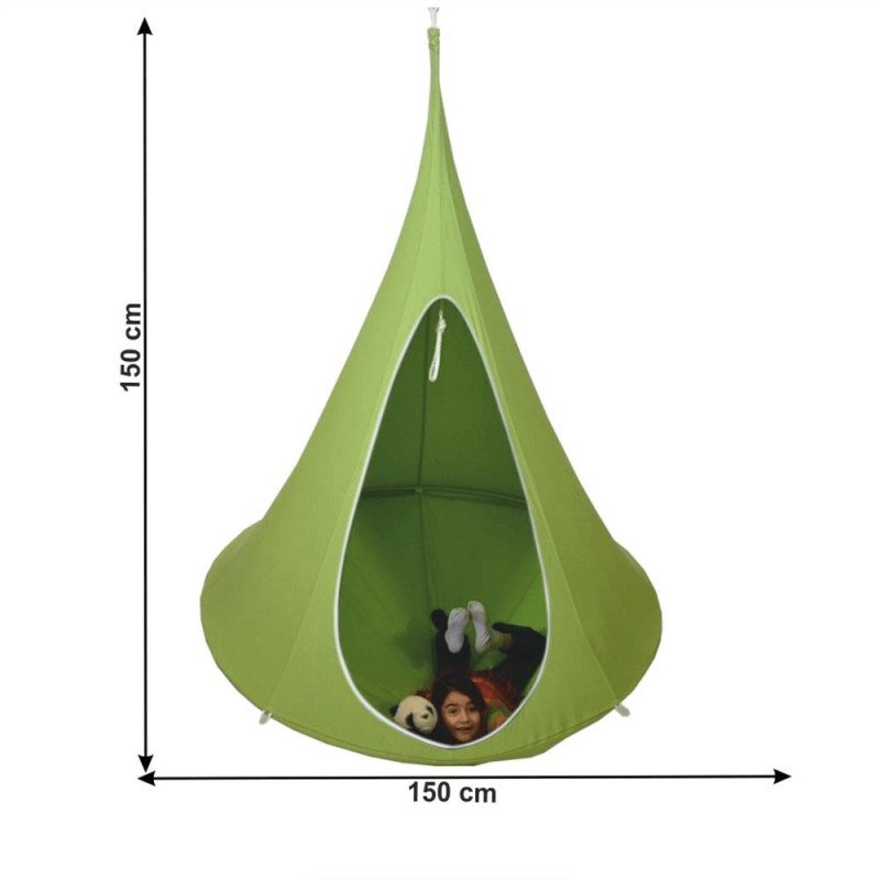 Kondela Závesné hojdacie kreslo, zelená, KLORIN NEW KLASIK CACOON HAMMOCK