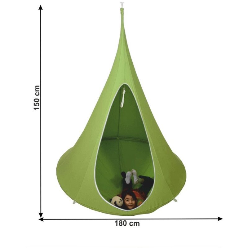 Kondela Závesné hojdacie kreslo, zelená, KLORIN NEW BIG SIZE CACOON HAMMOCK