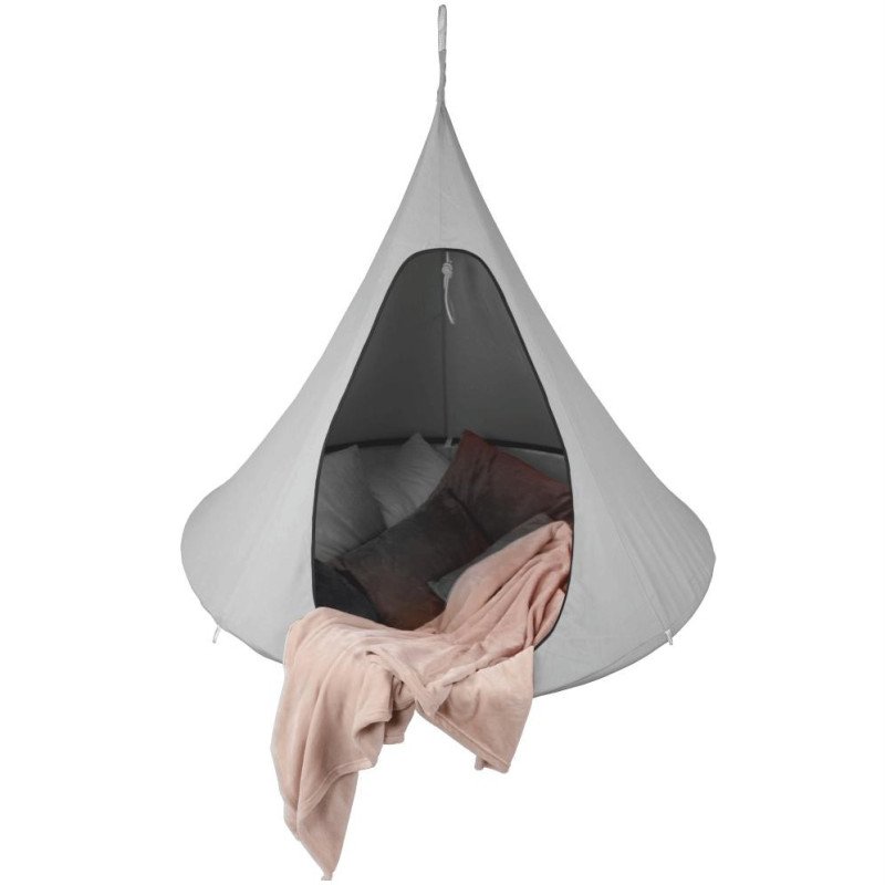 Kondela Závesné hojdacie kreslo, svetlosivá, KLORIN NEW BIG SIZE CACOON HAMMOCK