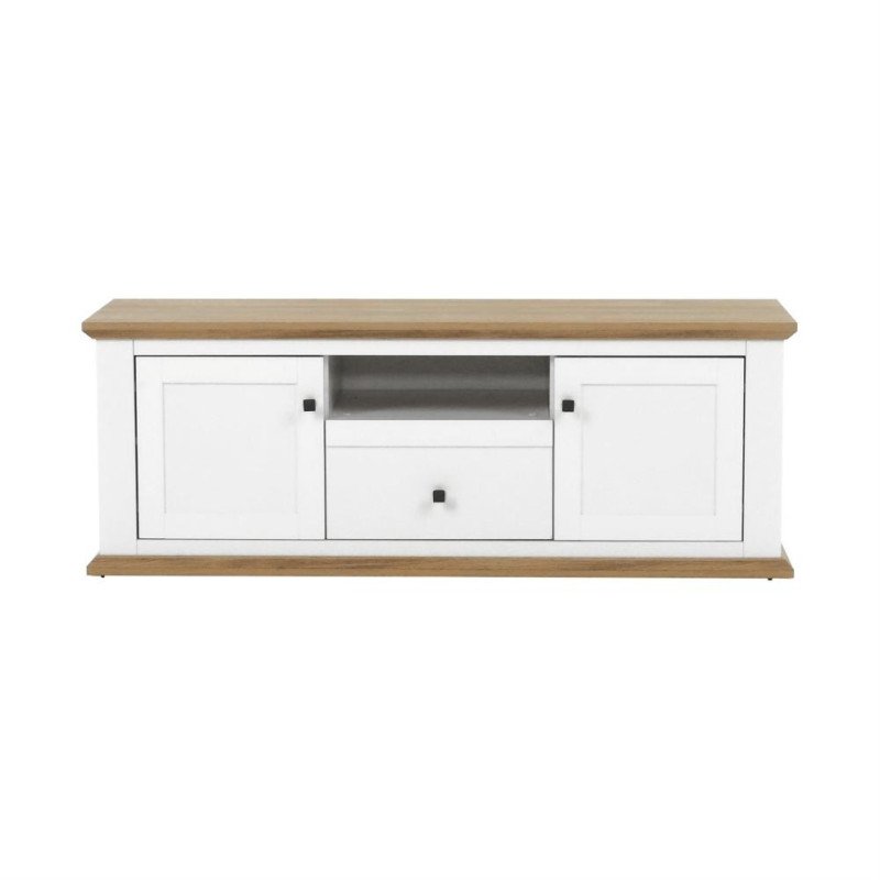 Kondela RTV stolík MZ15, biela/dub grand, LEON