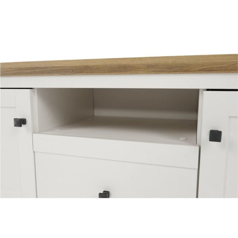 Kondela RTV stolík MZ15, biela/dub grand, LEON