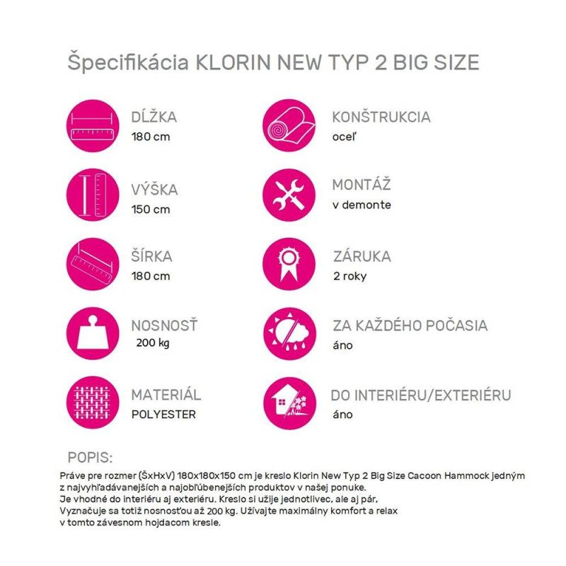 Kondela Závesné hojdacie kreslo, sivohnedá TAUPE, KLORIN NEW TYP 2 BIG SIZE CACOON HAMMOCK