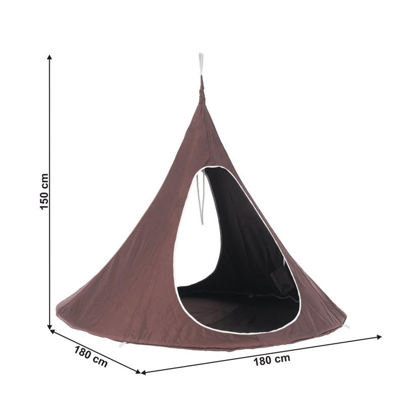 Kondela Závesné hojdacie kreslo, sivohnedá TAUPE, KLORIN NEW TYP 2 BIG SIZE CACOON HAMMOCK