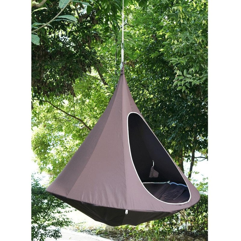 Kondela Závesné hojdacie kreslo, sivohnedá TAUPE, KLORIN NEW TYP 2 BIG SIZE CACOON HAMMOCK
