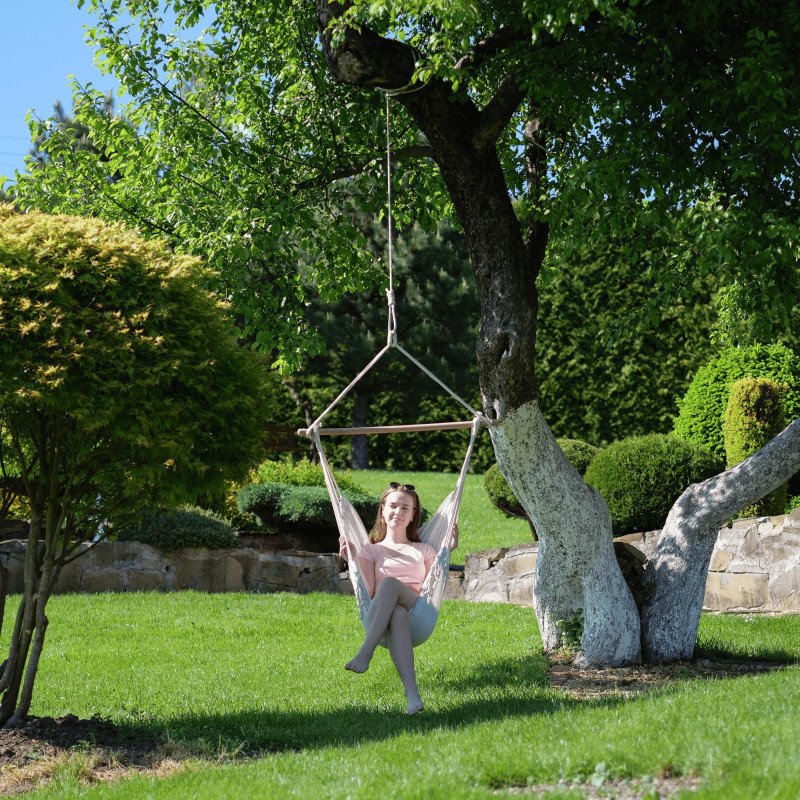 Kondela Závesné kreslo, smotanová, OFRAME