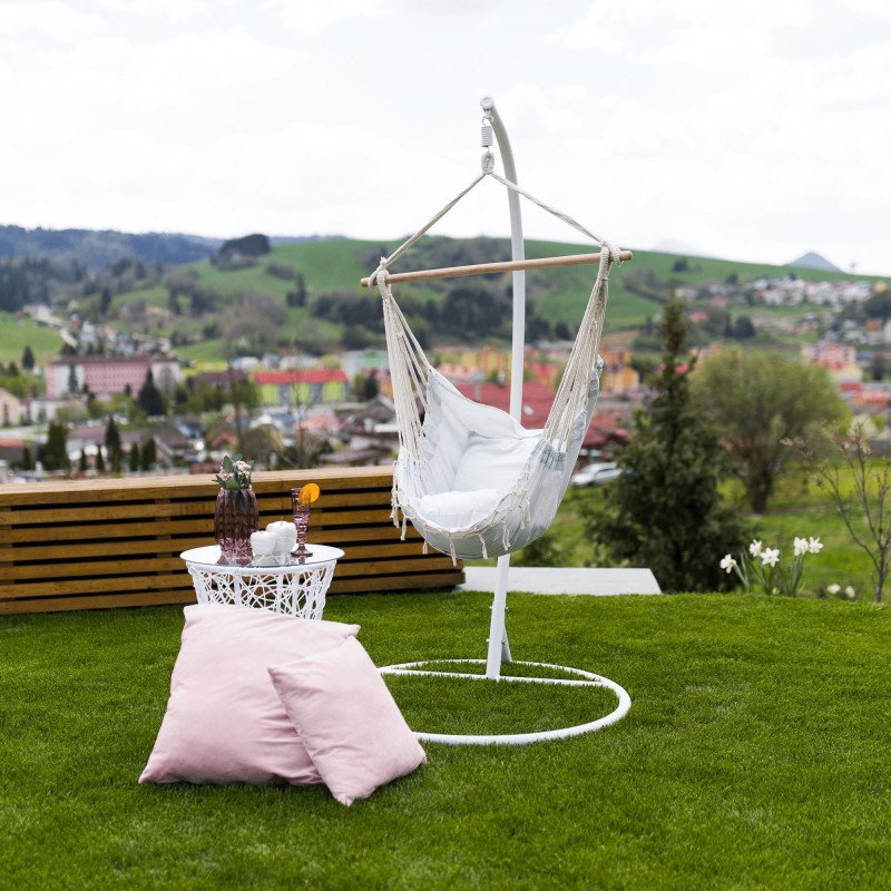 Kondela Závesné kreslo, smotanová, OFRAME