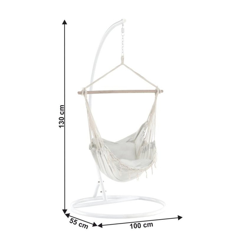 Kondela Závesné kreslo, smotanová, OFRAME