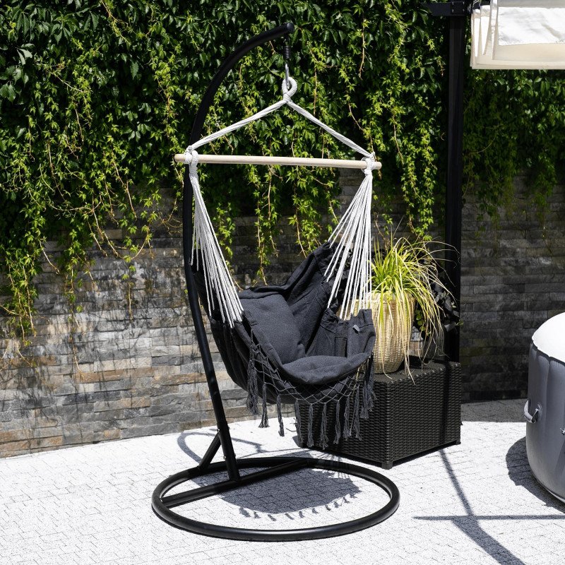 Kondela Závesné kreslo, tmavosivá, OFRAME