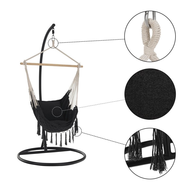 Kondela Závesné kreslo, tmavosivá, OFRAME