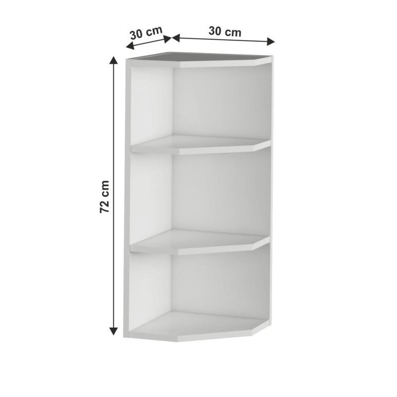 Kondela Horná rohová skrinka, biela, JULIA TYP 3